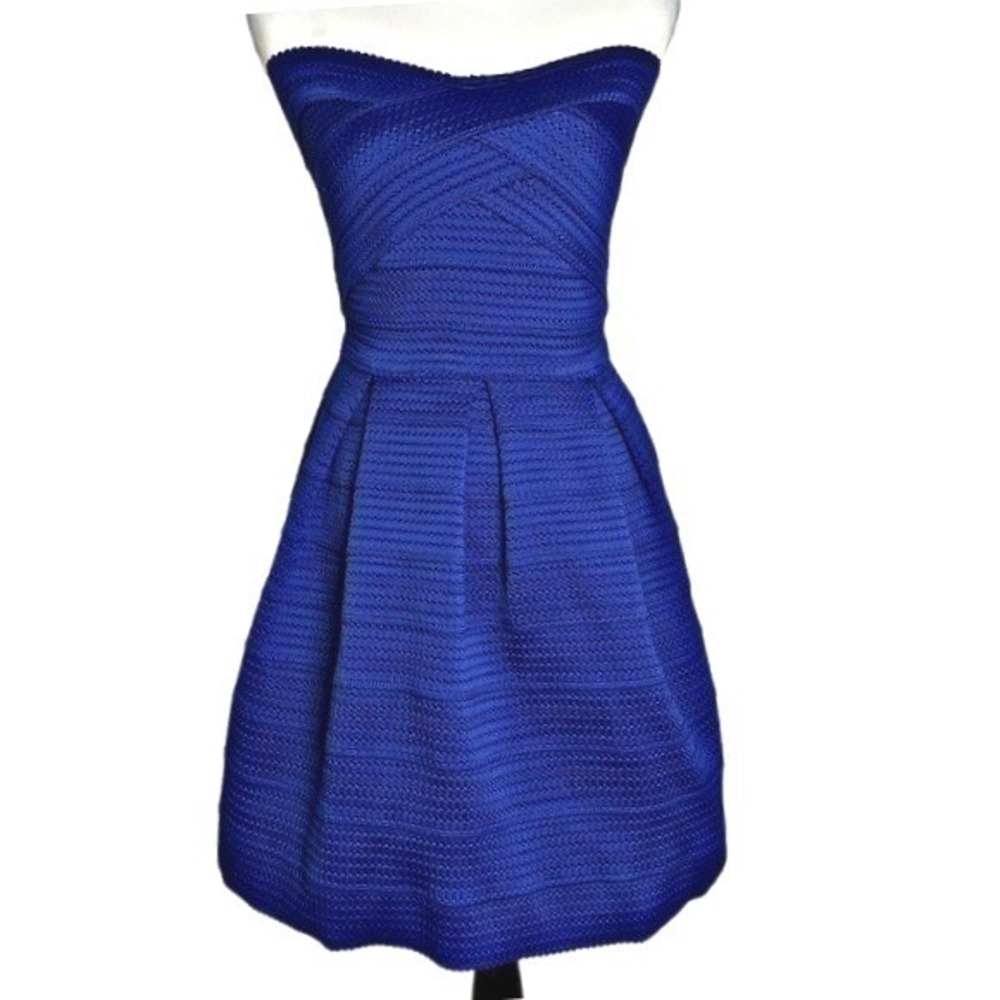 Express Royal Blue Strapless Mini Dress